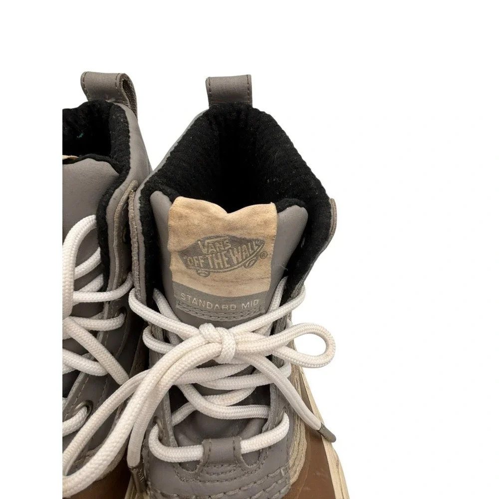 Vans Standard Mid Snow MTE Waterproof US Gray/Tan Leather Boots Mens 6.5 Women 8